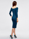 Платье облегающее с вырезом-лодочкой oodji для Женщины (синий), 14017001-1B/37809/7901N