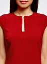 Платье-футляр с декоративным вырезом oodji для женщины (красный), 21912002/42250/4500N