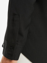 Блузка прямого силуэта с нагрудным карманом oodji для Женщина (черный), 11411134-1B/46123/2900N
