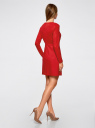 Платье из искусственной замши с длинными рукавами oodji для женщины (красный), 18L02001/45870/4500N