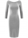 Платье облегающее с вырезом-лодочкой oodji для Женщины (серый), 14017001-6B/47420/2000M