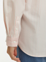 Рубашка свободного силуэта в полоску oodji для Женщина (розовый), 13K11041-4/33081/4012S