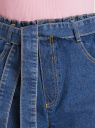 Шорты джинсовые с поясом oodji для женщины (синий), 12807103/50815/7500W
