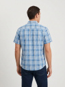 Рубашка с коротким рукавом из смесовой бамбуковой ткани oodji для Мужчины (синий), 3B240002M-5/52708/7075C