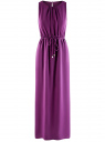 Платье макси с резинкой на талии и завязками oodji для Женщина (фиолетовый), 21900323-1/42873/8300N