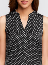 Блузка принтованная с V-образным вырезом oodji для Женщина (черный), 21400388-3/35542/2912D