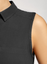 Топ вискозный с рубашечным воротником oodji для Женщины (черный), 14911009B/26346/2900N