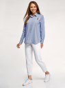 Рубашка с нагрудным карманом и вышивкой oodji для женщины (синий), 13K11023-2/33081/7510P