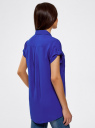 Блузка с короткими рукавами и карманами на пуговицах oodji для женщины (синий), 11400391-2B/24681/7500N