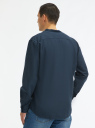 Рубашка хлопковая с воротником-стойкой oodji для мужчины (синий), 3L330008M-1/50929N/7900N
