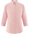 Блузка хлопковая с рукавом 3/4 oodji для женщины (розовый), 13K03005B/26357/4010B