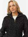 Свитер фактурной вязки с горловиной на молнии oodji для Женщины (черный) Свитер фактурной вязки с горловиной на молнии oodji для Женщины (черный), 64405105/52148/2912M