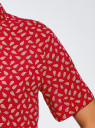 Блузка вискозная с короткими рукавами oodji для женщины (красный), 11411137-2B/26346/4543E