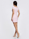 Платье из фактурной ткани с вырезом-лодочкой oodji для Женщины (розовый), 14001117-12B/42588/4000N