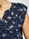 Блузка с короткими рукавами и нагрудными карманами oodji для Женщины (синий), 21412132-2B/24681/7912O