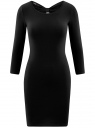 Платье облегающее с вырезом-капелькой на спине oodji для Женщины (черный), 14001193B/47420/2900N
