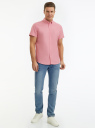 Рубашка хлопковая с коротким рукавом oodji для мужчины (розовый), 3B210007M-2/50866N/4100N