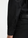 Рубашка приталенная с воротником-стойкой oodji для мужчины (черный), 3B140004M/34146N/2900N