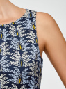 Платье макси с резинкой на талии и завязками oodji для женщины (синий), 21900323-2/42873/7957F