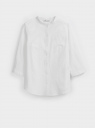 Рубашка хлопковая с воротником-стойкой oodji для Женщины (белый) Рубашка хлопковая с воротником-стойкой oodji для Женщины (белый), 23L12001B/45608/1000N