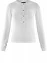 Блузка шифоновая в стиле милитари oodji для женщины (белый), 11411062-1/43291/1200N