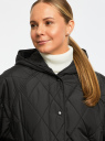 Куртка oversize с капюшоном oodji для Женщины (черный), 10207015/32754/2900N