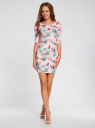 Платье трикотажное облегающее oodji для Женщины (розовый), 14001121-3B/16300/4073F