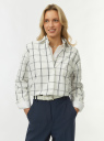 Рубашка свободного силуэта в клетку oodji для Женщины (белый) Рубашка свободного силуэта в клетку oodji для Женщины (белый), 13K11041-9/33081/1275C