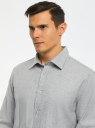 Рубашка хлопковая с длинным рукавом oodji для мужчины (серый), 3L310205M/51342N/2300M