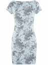 Платье из фактурной ткани с вырезом-лодочкой oodji для женщины (зеленый), 14001117-12B/42588/6523E