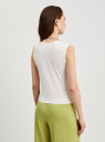 Майка вискозная облегающего силуэта oodji для Женщины (белый), 24315012/53092/1200N