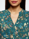 Блузка принтованная из вискозы oodji для Женщины (зеленый), 21400394-1/24681/6C66F