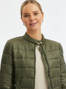 Куртка стеганая с воротником-стойкой oodji для Женщины (зеленый), 10203060B/43363/6802N
