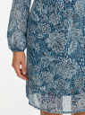 Платье из струящейся ткани с ремнем oodji для Женщины (синий), 11900150-16B/42816/7570A