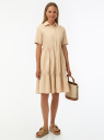 Платье ярусное на пуговицах oodji для Женщины (бежевый) Платье ярусное на пуговицах oodji для Женщины (бежевый), 11901166/14885/3300N