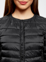 Куртка стеганая с круглым вырезом oodji для Женщины (черный), 10204040/45638/2900N