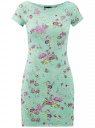 Платье из фактурной ткани с вырезом-лодочкой oodji для женщины (зеленый), 14001117-12B/42588/6580F