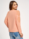 Свитшот с вышивкой из ткани букле oodji для женщины (розовый), 14807041-1/47999/4354P