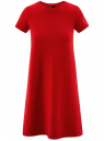 Платье А-образного силуэта в рубчик oodji для женщины (красный), 14000157/45997/4500N
