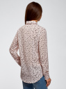 Блузка прямого силуэта с нагрудным карманом oodji для женщины (розовый), 11411134B/48853/4029O