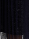 Юбка плиссе из сетки с люрексом oodji для Женщина (синий), 14102023/24205/7591X