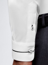 Рубашка приталенная с контрастной отделкой oodji для Мужчины (белый), 3L140111M/34146N/1029B
