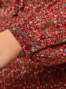 Блузка гофрированная с завязками oodji для Женщины (красный), 11414005/46166/4943F