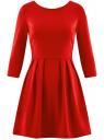 Платье трикотажное приталенное oodji для Женщины (красный), 14011005B/38261/4500N