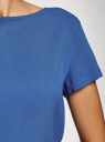 Блузка вискозная свободного силуэта oodji для женщины (синий), 21411119-1/26346/7500N