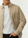 Рубашка хлопковая с длинным рукавом oodji для Мужчины (бежевый) Рубашка хлопковая с длинным рукавом oodji для Мужчины (бежевый), 3L330021M-1/52205/3320M