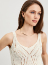 Топ ажурной вязки oodji для Женщины (белый), 73305001/53076/1200N