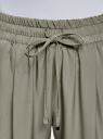 Брюки на резинке с завязками oodji для женщины (зеленый), 23F05001B/35184/6600N