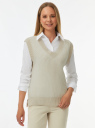 Жилет вязаный oodji для Женщины (слоновая кость) Жилет вязаный oodji для Женщины (слоновая кость), 64505033-1/50637/1233B