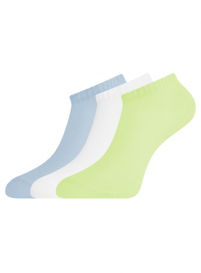 Комплект укороченных носков (3 пары) oodji для Женщины (разноцветный), 57102433T3/47469/141